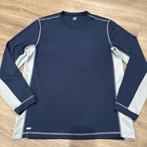 Alo in  Navy and Light Gray Long Sleeve Shirt